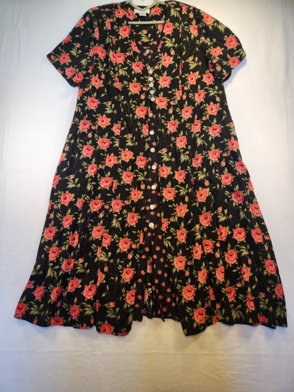 Vintage 90s Anna Maxwell Button Front Floral Ditsy Dress 20WP